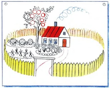Нарисовать домик с забором