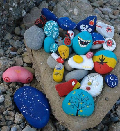 Роспись морских камушков