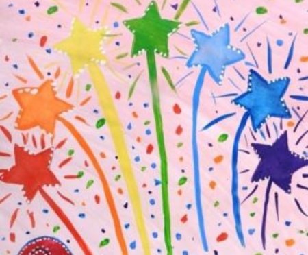 Рисование к 9 мая салют