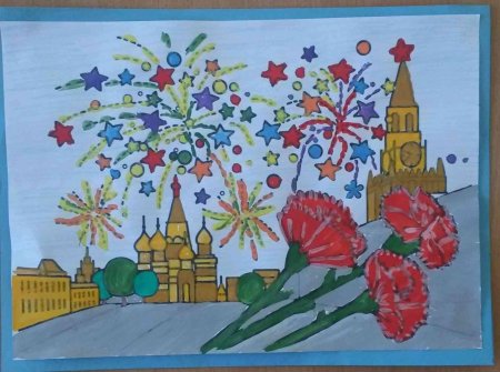 Декоративно сюжетная композиция салют Победы