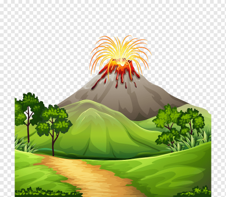 Вулкан мультяшный