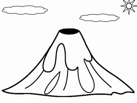 Вулкан рисунок