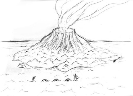 Вулкан рисование для детей