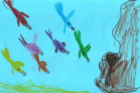 Рисование рыбы в море