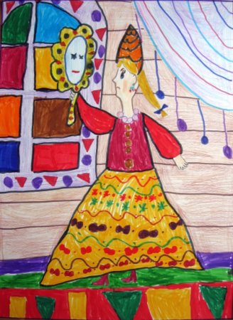 Нарисова "сказке о мертвой царевне и семи богатырях"