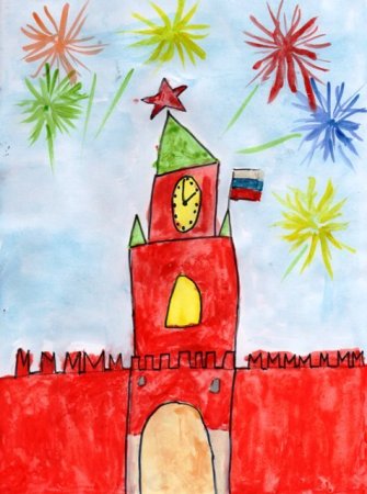 Спасская башня Кремля для детей