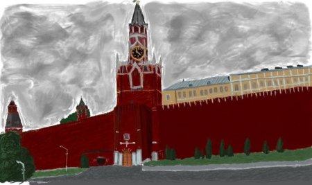 Спасская башня Кремля схематично