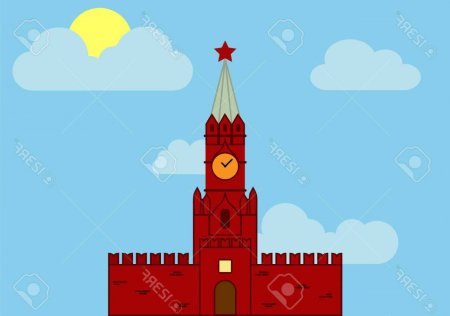 Спасская башня Кремля рисование