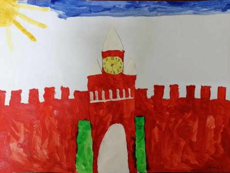 Спасская башня Московского Кремля раскраска