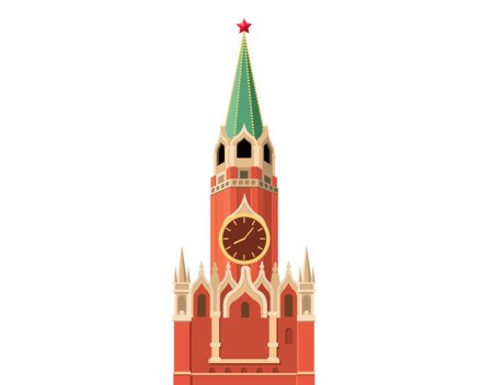 Спасская башня Кремля рисование