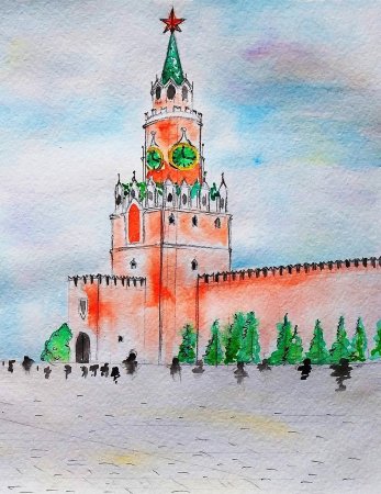 Спасская башня Московского Кремля вектор