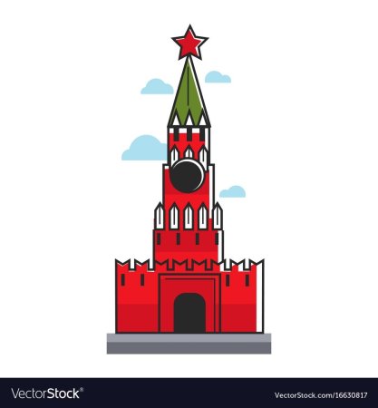Спасская башня Кремля раскраска