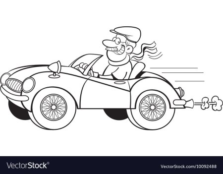 Раскраска машина с водителем