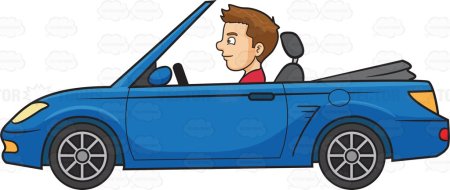 Мультяшный человек за рулем