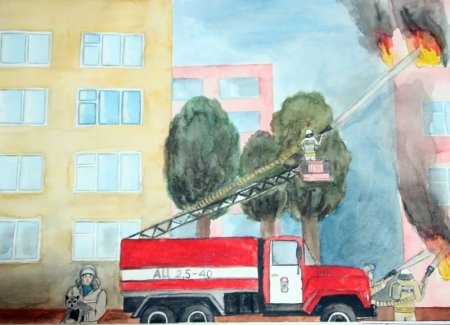 Рисунок на тему пожарник