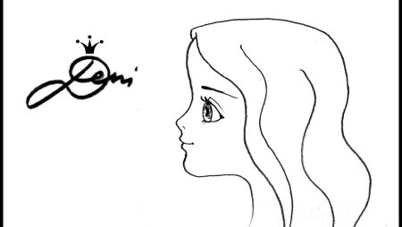 Лицо девочки в профиль рисунок
