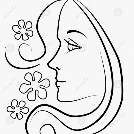 Контур женской головы