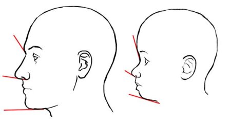 Голова ребенка в профиль рисунок