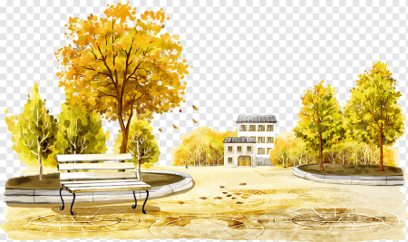 Осень город мультяшный