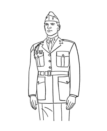 Человек в военной форме рисунок