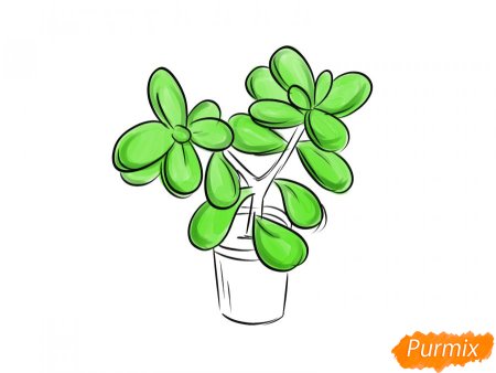 Денежное дерево рисунок карандашом