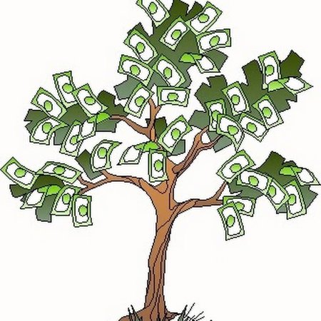 Дерево с деньгами нарисовать