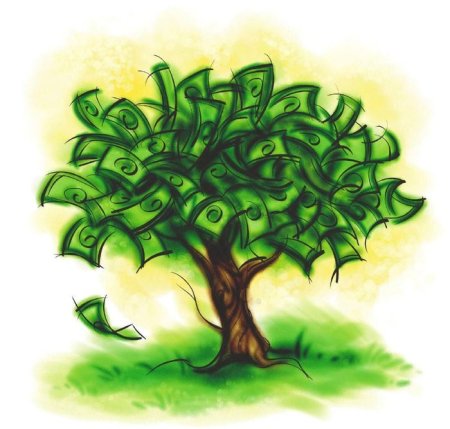 Сказочное дерево с деньгами