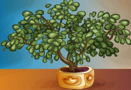 Нарисованоеденежное дерево красулла