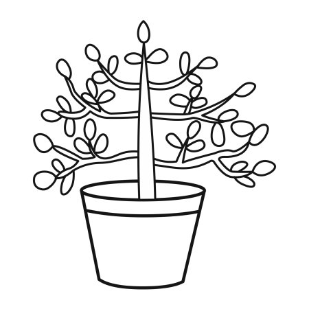 Дерево в горшке раскраска
