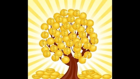 Дерево с монетами рисунок