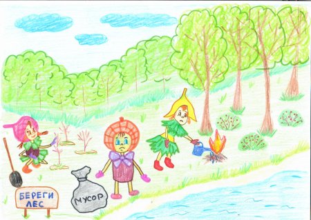 Рисунок на тему Эколята защитники природы