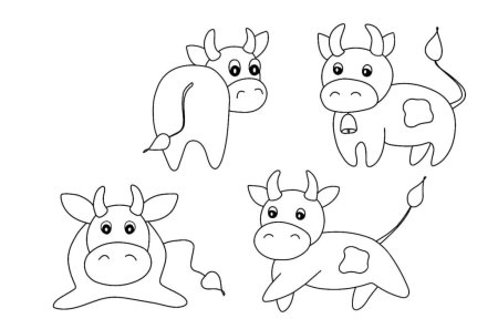 Раскраска бычок 2021