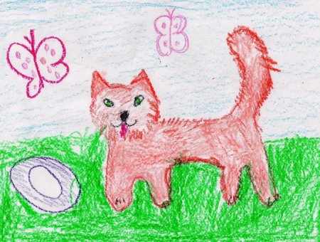 Детский рисунок котенька