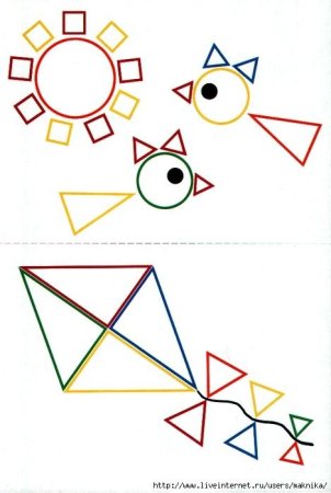 Фигурки из геометрических фигур для дошкольников