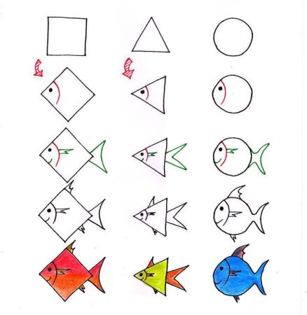 Рисунки из треугольников для детей