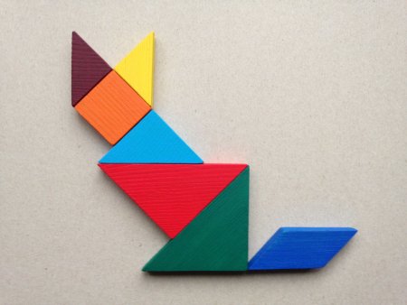 Игра танграм лиса из геометрических фигур