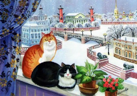 Коты Петербурга художницы Татьяны Родионовой