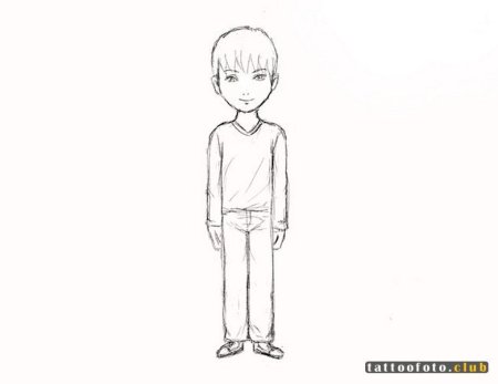 Рисунок человека мальчика карандашом