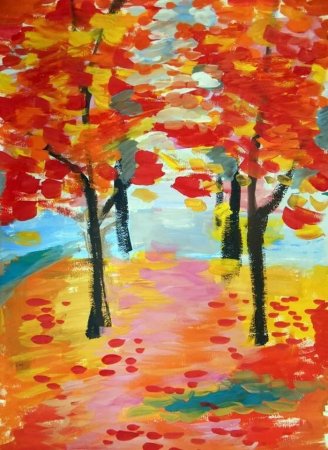 Рисование осеннего пейзажа