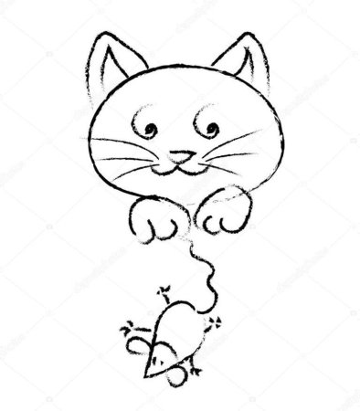 Нарисовать кошку и мышку