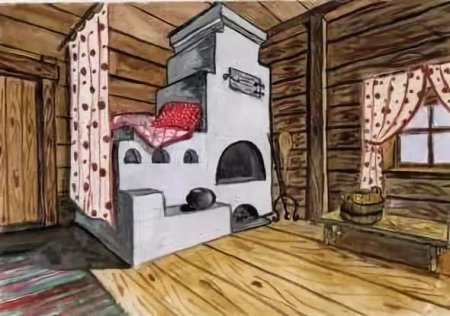 Внутреннее убранство избы. «Русская печь».