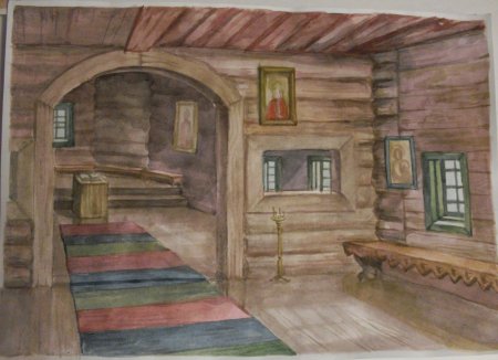 Карл Иванович Кольман интерьер русской избы