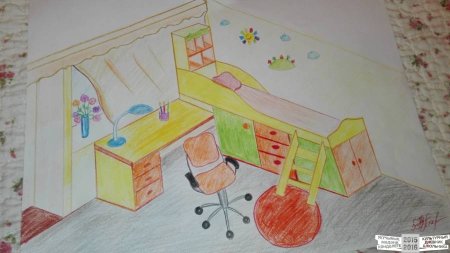 Детский рисунок моя комната
