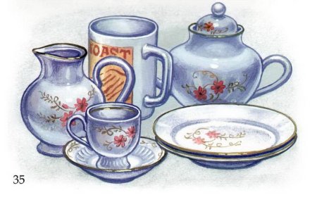 Нарисовать посуду