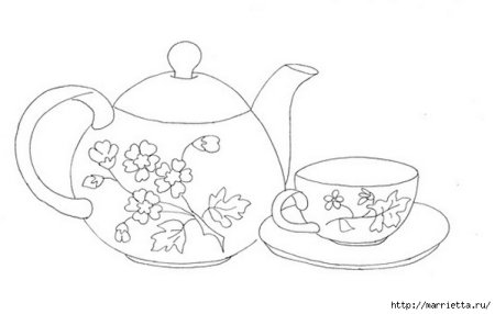 Нарисовать чайный сервиз