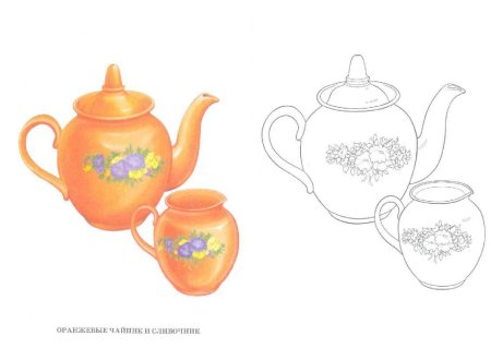 Чайная посуда рисунок для детей
