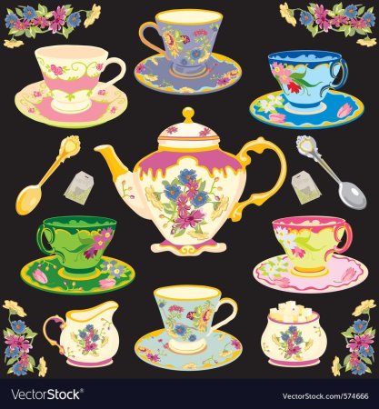 Раскраска чайный сервиз для детей