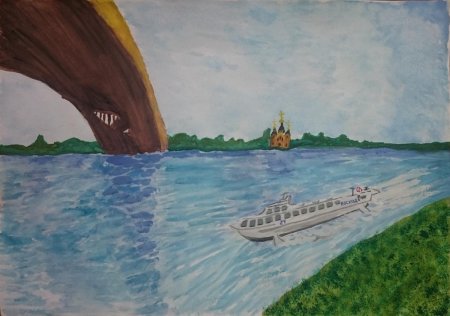 Река Волга рисунок