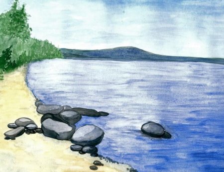 Рисование речки для детей