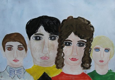 Рисование портрет семьи